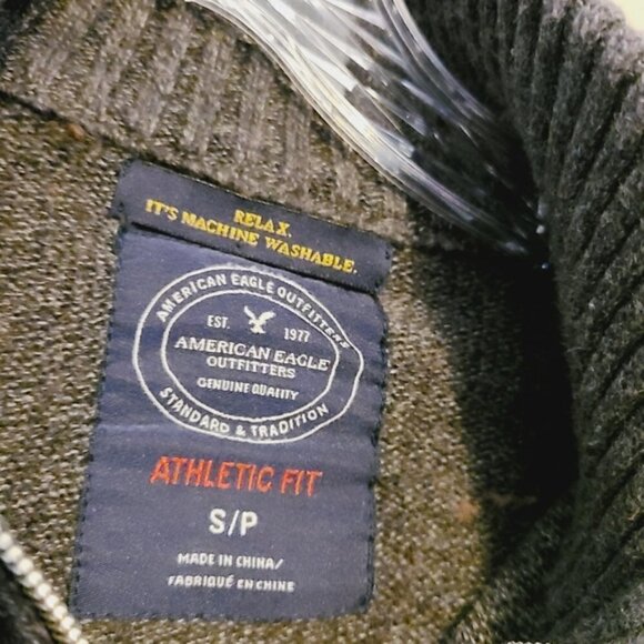 American Eagle | Men's Athletic Fit Quarter Zip Up Sweater (Size Small) - Picture 2 of 10